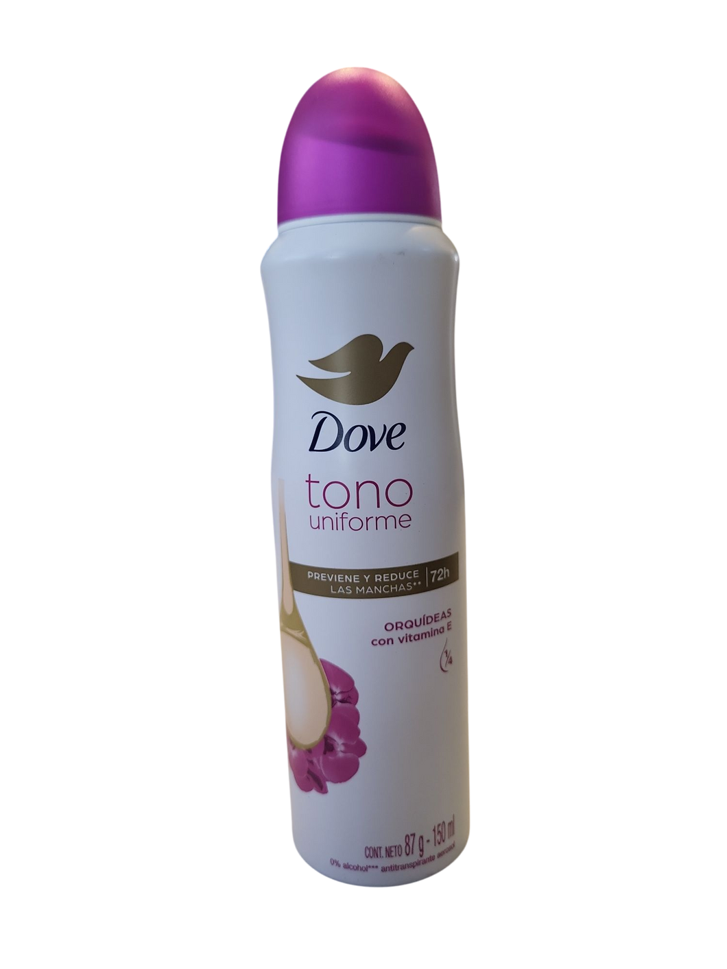 Desodorante en aerosol Dove tono uniforme orquideas 150ml