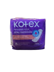 Protectores diarios largos kotex 15 unidades