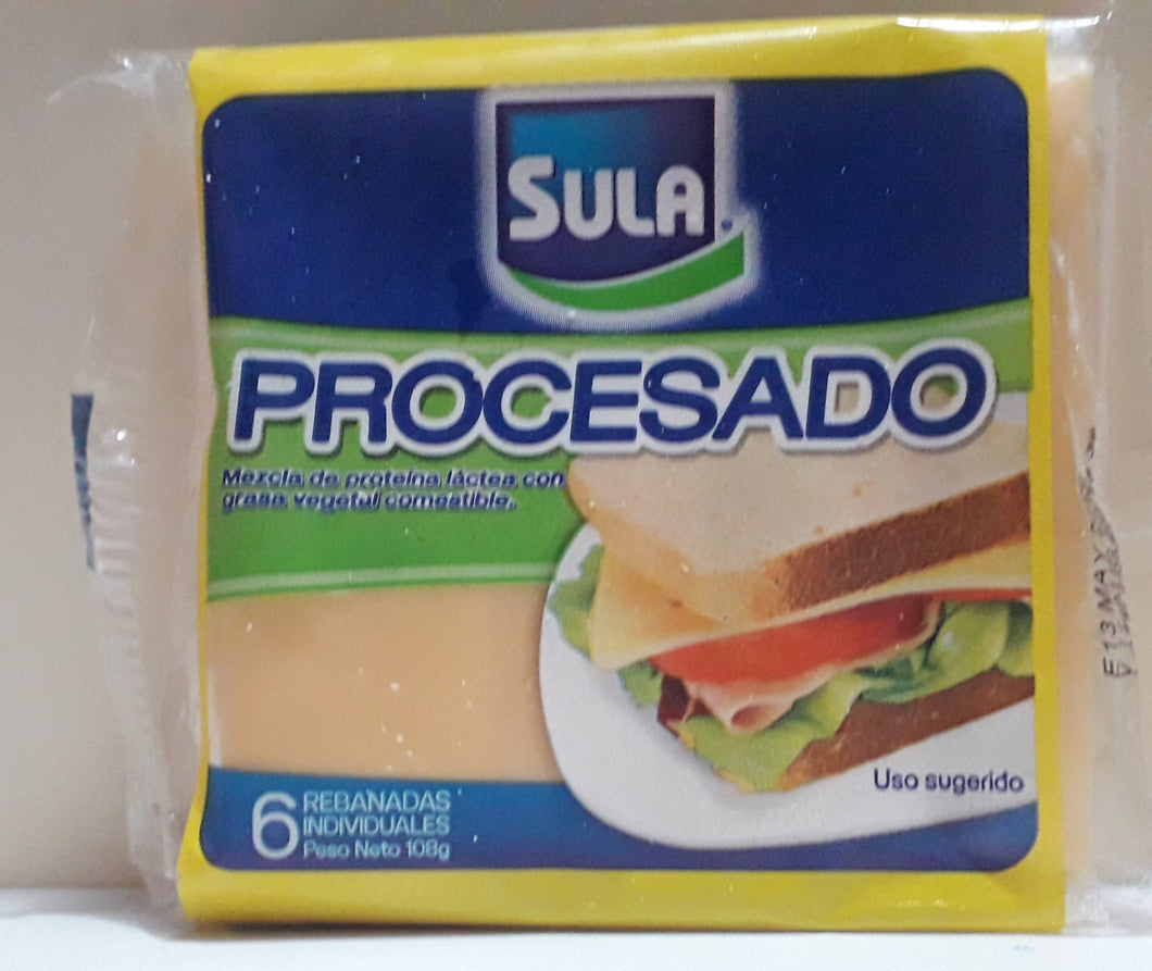 Queso craft procesado imita Sula 6 rebanadas 108g