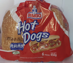 Pan para Hot Dog Bimbo 6 unidades con ajonjoli 450gr
