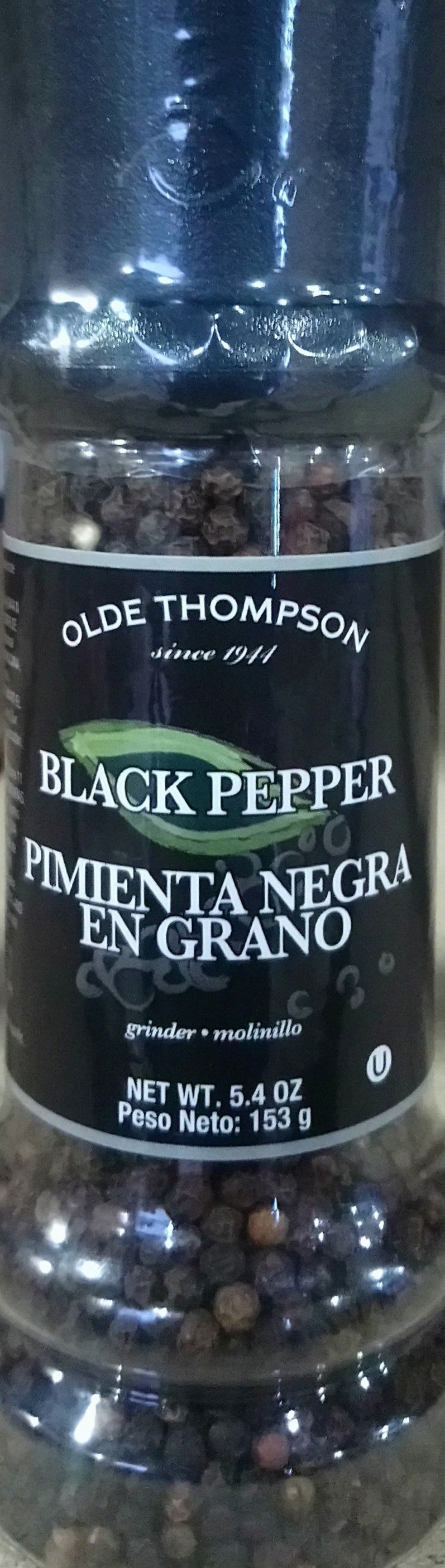 PIMIENTA NEGRA EN GRANO/BLACK PEPPER 153 GR