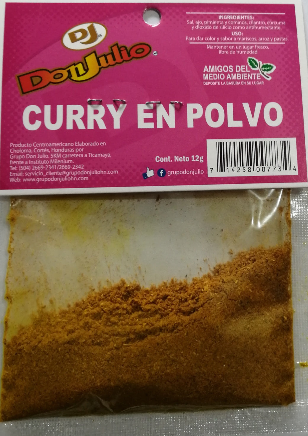 Curry en polvo en bolsita don julio