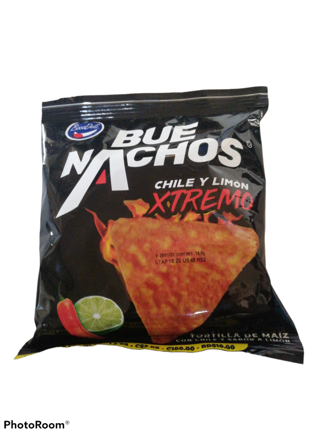 Bue nachos xtremo chile y limon 23gr