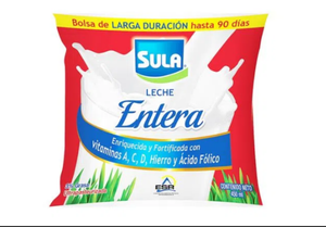 Leche Entera en Bolsa Sula 473 ml/ Medio litro